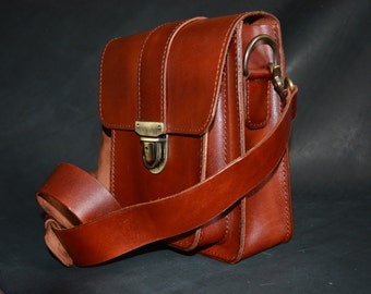 Leather Messenger Bag, Men's case, Work Bag, Handmade Cross-body Bag, Urban Style, Gift