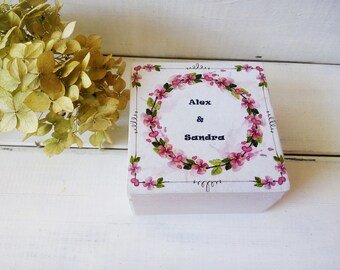 Personalized box wedding ring box Wooden box for ring Wedding box Flower wedding decor ring pillow box Engagement box Ring Bearer Bridal box