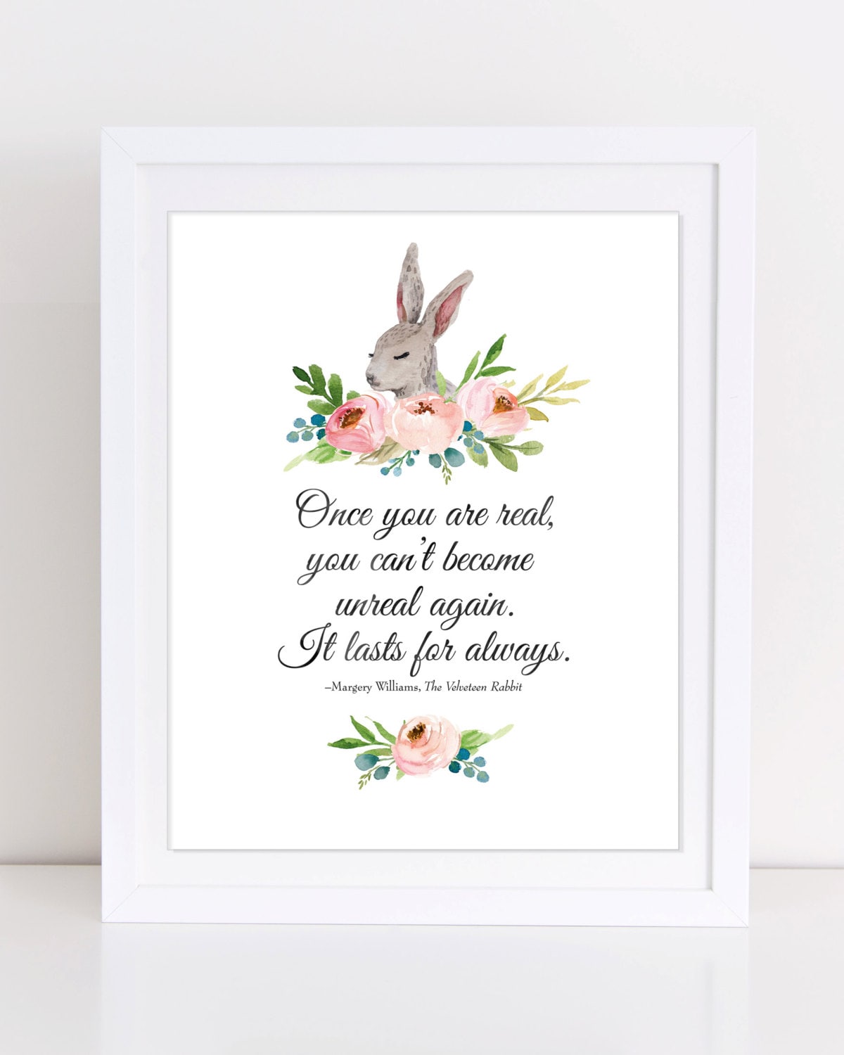 Velveteen Rabbit Quote Bunny Wall Art Printable Nursery Art