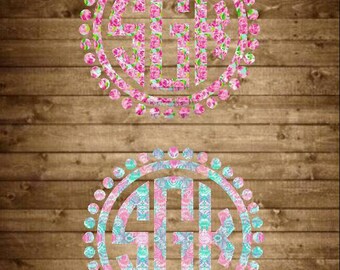 Monogram decal, Yeti decal, Yeti monogram decal, Lilly Pulitzer monogram, Lilly P decal, Monogram Yeti decal, Monogram Sticker