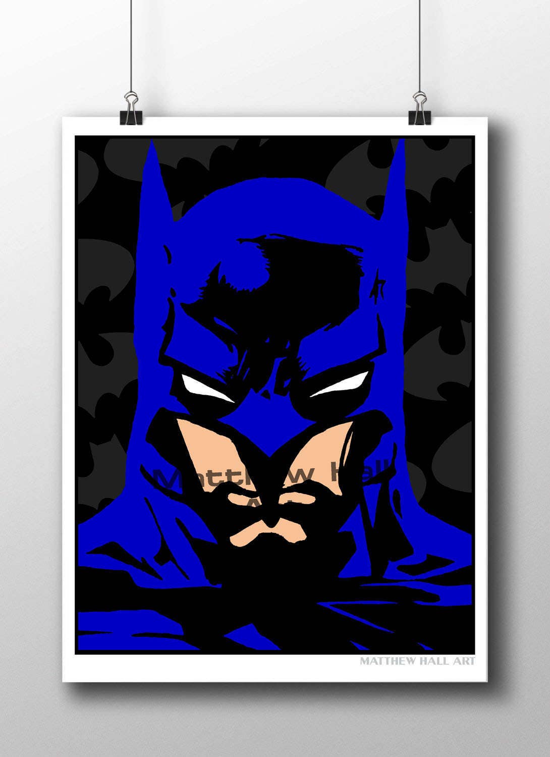 Batman Digital Painting Print. Wall art. Comic book poster.