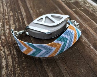 SILVER Patterned Elastic Band Bracelet for the Bellabeat LEAF