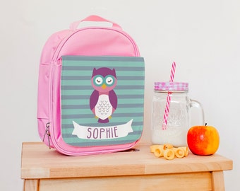 Children's Insulated Lunch Bag - Owl Lunch Bag - Personalised Children's Lunch Bag