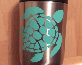 Sea Turtle Decal/ Sea Turtle Sticker/ Turtle Decal/ Yeti Decal/ Turtle Vinyl Decal/ Tumbler Decal/ Car Decal/ Nautical Decal