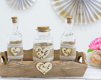 Wedding wooden Tray Unity Sand Set Wedding Tray Rustic Personalized Wedding Unity Ceremony Holder Set tray Wedding Set Sand Set Unity