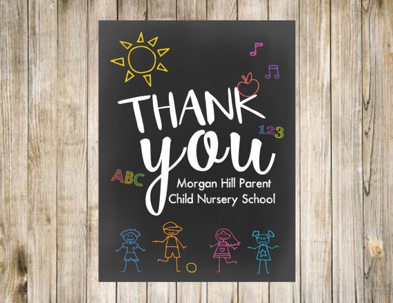 Preschool Kindergarten School Thank You Poster Printable