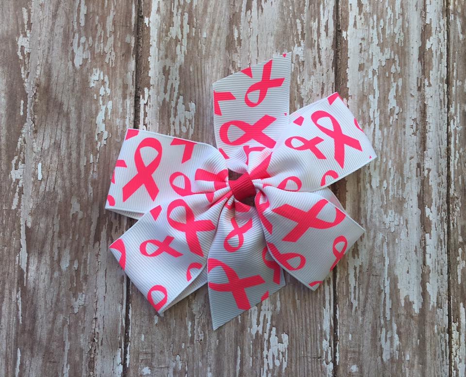 5 Inch Breast Cancer Awareness Bow By Binspiredbylife On Etsy 0872