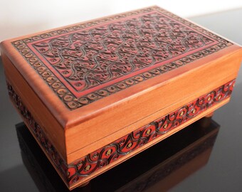 Handmade Wooden Secret Box/ Wooden Puzzle Box/ Trick Box/ Keepsake Box/ Jewellery Box/ Trinket Box/ Secret Opening