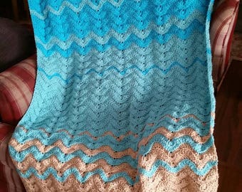 Crochet sea turtle blanket, sea turtle blanket, beach crochet blanket