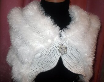 Wedding bolero, Bridal Bolero, Winter Wedding, Bridal Cover up, Bridal Shawl, Crochet bolero, Bridal shrug bolero,White bolero Angora bolero
