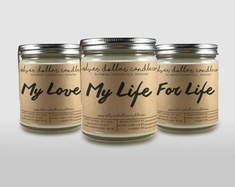 Set of 3 Romantic Candles, Personalized girlfriend gift, couples gift, cute candle, scented candles, boyfriend gift, wife gift, gift for her