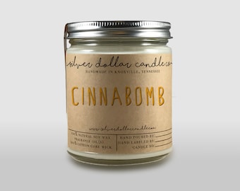 8oz Cinnamon Bun Scented Candle - Soy Candles, Cinnamon Bun scent, Handmade Scented Candle, Spices, Aroma Candle, boyfriend gift