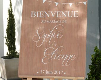 Panneau de mariage personnalisable pour mariage. Pancarte guirlandes mariage . Custom wedding welcome sign