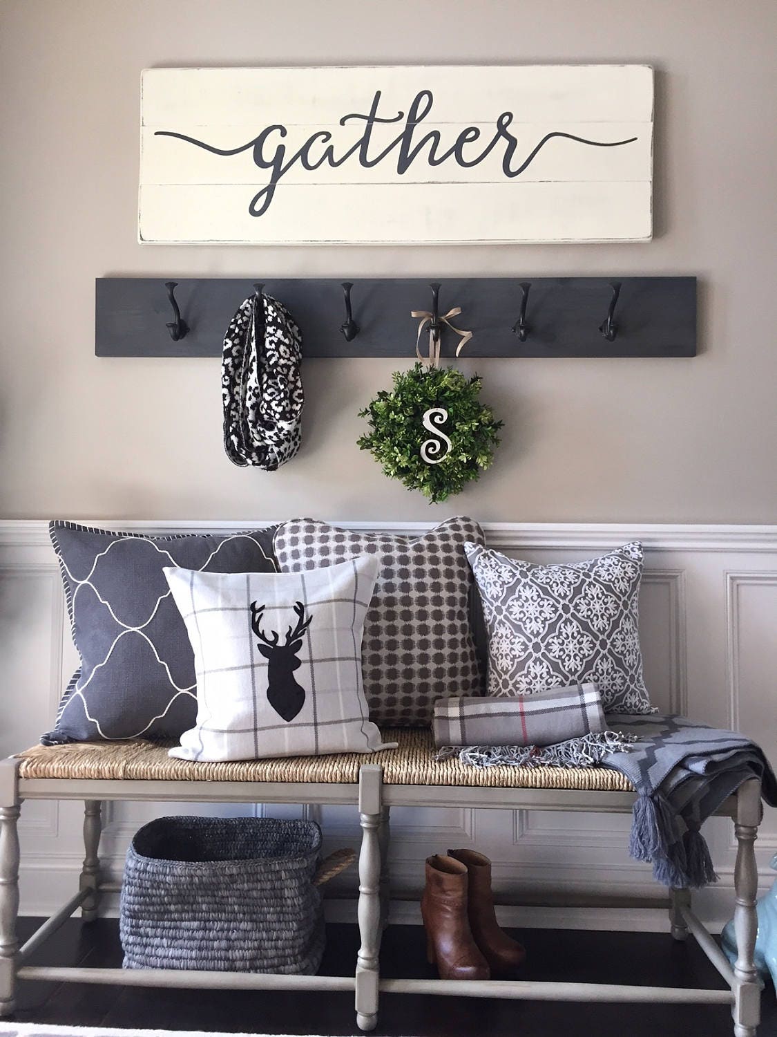 Gather sign rustic wall decor wall decor gather wood