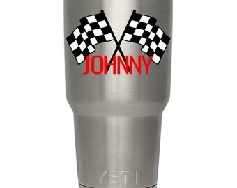 Nascar Decal - Racing Decal - Race Flags - Yeti Decals for Men - Father's Day Gift - Rtic Cup Decal - Car Racing Stickers - Decals for Men