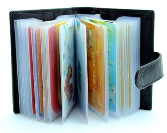 Genuine Soft Leather Credit Card Holder Wallet-4 Further Card Slots Wallet-Black/Coffee/Red