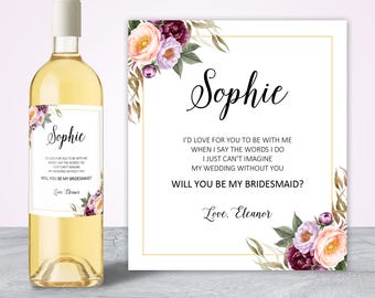 Will you be my bridesmaid gift, Asking Bridesmaid, Bridesmaid Proposal, My turn to pop the question, Bridesmaid Gift Thank you Wine Label