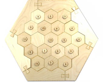 Settlers of Catan Game Board Laser Cut Wood Unfinished