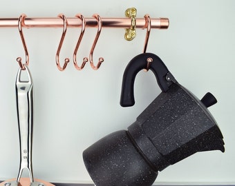 Quality Copper "S" Hooks. Pot Rack Hooks. Copper Hooks. Kitchen Hooks. (Set of 5 )Five.