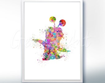 Disney Pixar Monsters Inc Boo Watercolor Poster Print - Watercolor Painting - Watercolor Art - Kids Decor- Nursery Decor
