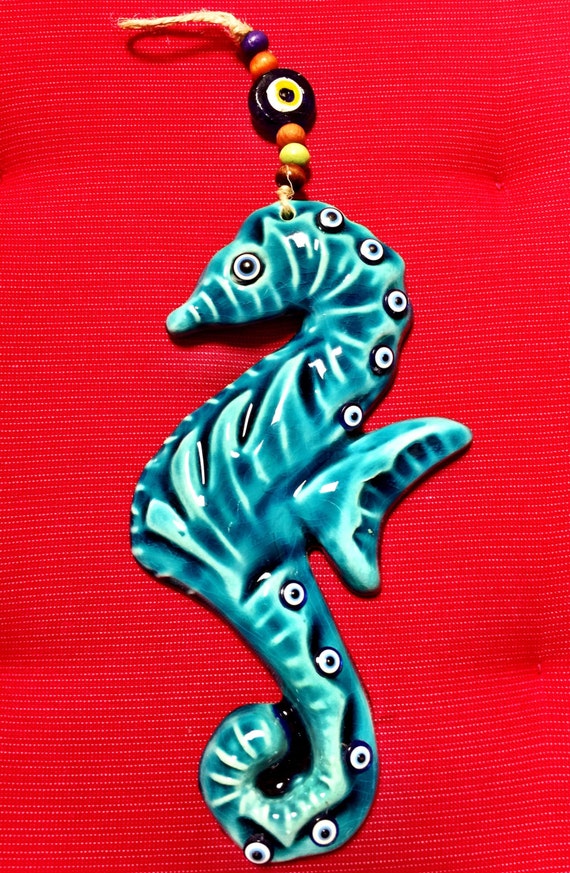 Ceramic Seahorse wall decor art hanging indoor/outdoor