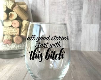 This Bitch, Best Friend Wine Glasses, Best Friend Gift, Best Friends, Stemless wine glass, Best Bitches Glass, Gift for Her