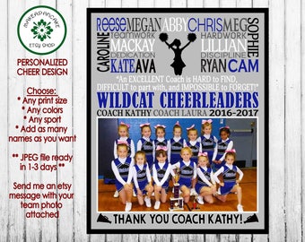 Personalized CHEER COACH GIFT ~ Cheer Team Gift ~ Cheer Subway Design Gift ~ Digital Jpeg File