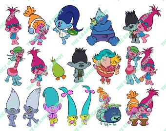 Trolls - SVG file, DXF file, EPS file, png file - Cut Files - Layered Images - Instant Download - Cricut Explorer - Silhouette Cameo