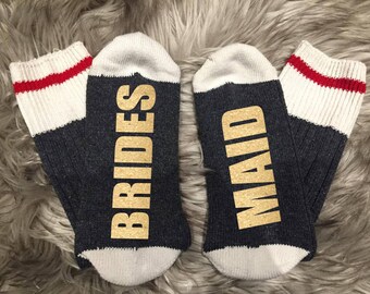 BRIDAL PARTY SOCKS, bridesmaid gifts, wine socks, maid of honour gifts, bride tribe, wedding gifts, socks, fun socks, bridal party, wedding