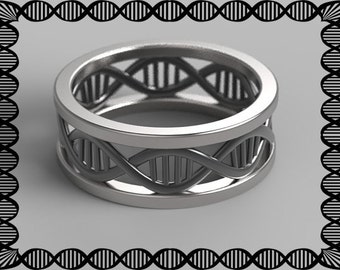 DNA ring, geek wedding ring, dna necklace