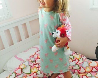 Windrose Nightgown Sewing Pattern for Girls, Girl Nightgown Pattern PDF Sewing Pattern, Girl Nightgown Sewing pdf Pattern for Kids, Raglan
