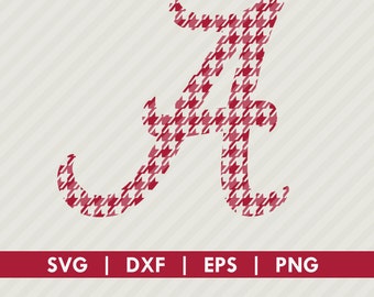 Alabama Crimson Tide Houndstooth Letter SVG DXF EPS Cut File Silhouette Cameo Cricut