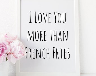 Love You More Wall Art french love print | etsy Love You More Wall Art french love print | etsy