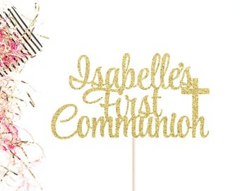 Personalized First Communion Cake Topper | God Bless Cake Topper | Baptism Topper | Communion Cake Topper | Confirmation Custom Cake Topper