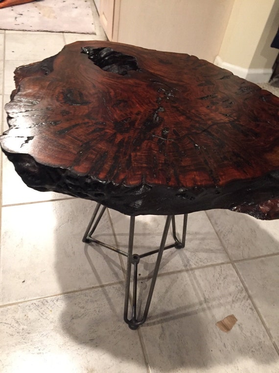 Live Edge Black Walnut Burl End Table by ARTwoodLemler on Etsy