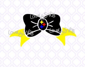 Football Steelers Pittsburgh Bow Download - Instant File - Studio3 & SVG File - Silhouette Cricut File