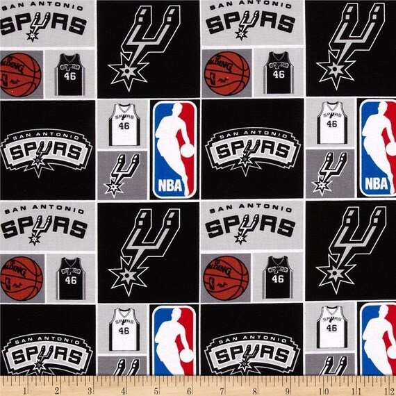 NBA Fabric NBA Sports Broadcloth San Antonio Spurs Patch 100 cotton
