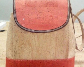 Handmade backpack for women,portuguese natural cork.