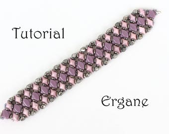 Diamond Duo Bracelet, Bracelet Beading Tutorial, Beaded Jewelry, Beading Pattern, Ergane Beading