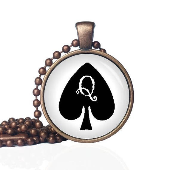 Queen of Spades Necklace Cards Necklace Spades Pendant