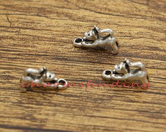 30pcs Tiny Small Cat Charms Cute Animal Charm Antique Silver Tone 13x8mm cf2938