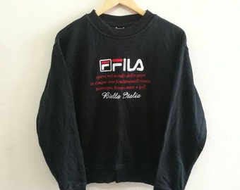 Sale!! Vintage 90s FILA Biella Italia Biglogo Spellout Jumper Sweatshirt Sz M