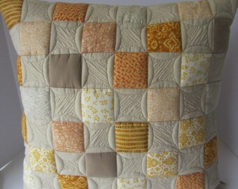 Neutral Pillow, Quilted Pillow Cover, Neutral Pillow Cover, Decorator Pillow, Toss Pillow, Quilted Toss Pillow, Decorative Pillow,