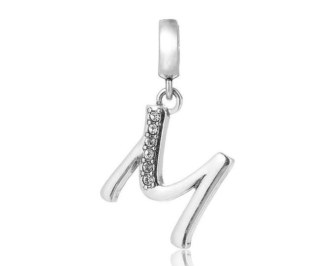 Letter M Initial Pendant Charm - 925 Sterling Silver - Christening Gift - Gift Packaging available - Best Friend Necklaces