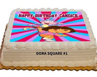 Dora the Explorer Personalized Edible 8.5x11 inch Cake Topper