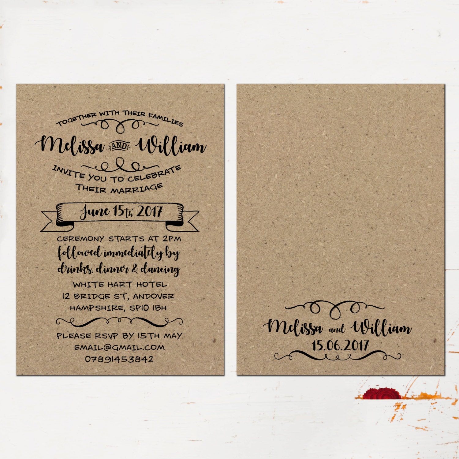 Recycled Vintage Wedding Invite Rustic Invitations Uk Recycled Vintage Wedding Invite Rustic Invitations Uk Craft Paper Calligraphy Custom Invites