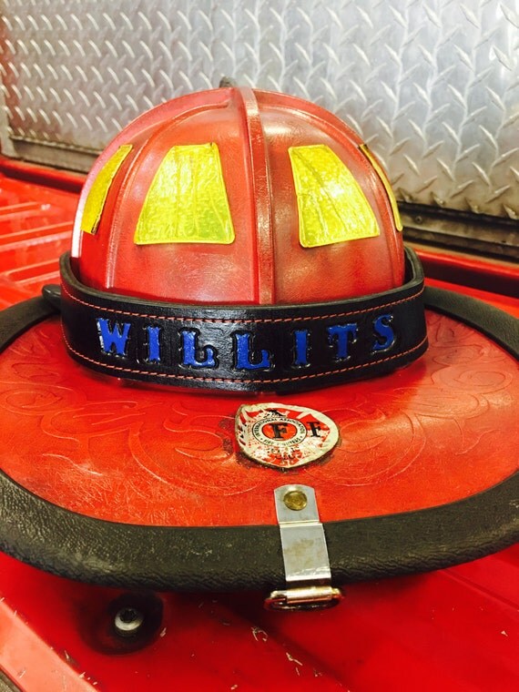 Leather Firefighter Custom Helmet Band