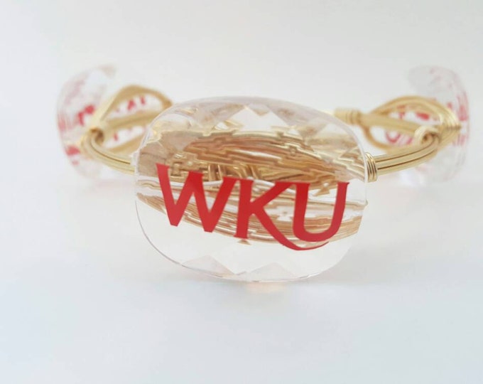 Western Kentucky University Wire Wrapped Bangle, Bracelet, Bourbon and Bowties Inspired