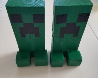Minecraft Creeper Bookends