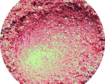 Obscene Eyeshadow - Pink and Green Duochrome Iridescent Loose or Pressed Eyeshadow Pigment (Reformulated for Even Brighter Shift!)